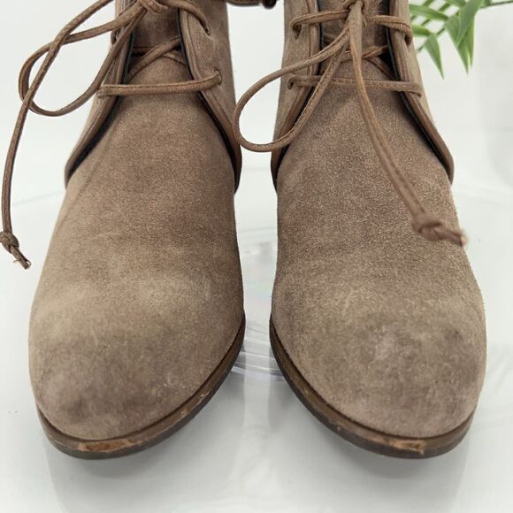 Stuart Weitzman Kalahari Wedge Boot Ankle Bootie Brown Suede Lace Up Size 6.5 - Picture 3 of 16